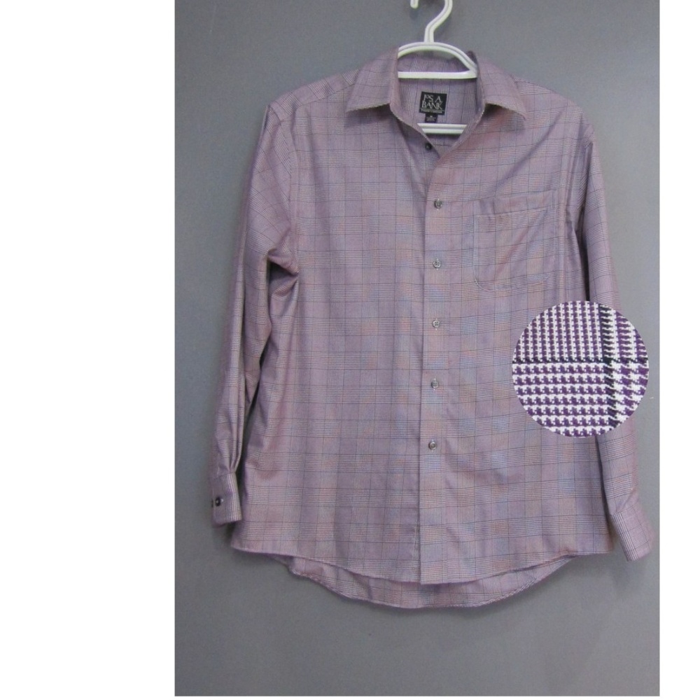 Jos. A. Bank Traveler's Purple Check Shirt M